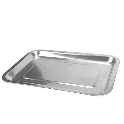 China Viable Hot Sale Kitchen Tableware Stainless Steel Metal Rectangular Dinner Dish for sale