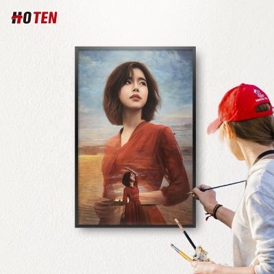 China Modern Custom Canvas Art Realistic Portrait Oil Painting from Photo for sale