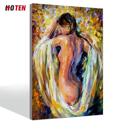 China Beautiful Abstract Dance Of Modern Woman Girl Bedroom Canvas Painting Sexy Nude Back Hand Painted Pictures Oil Painting for sale