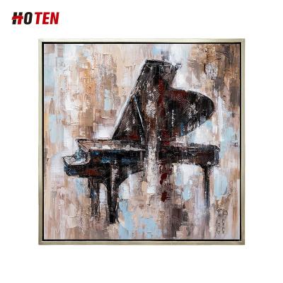 China Custom hand-painted hanging oil painting square decorative painting music abstract art painting modern minimalist abstract piano piece for sale