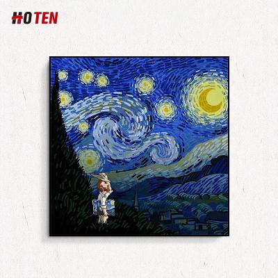 China Van Gogh Hand Painted Impressionist Oil Painting Masterpieces Fitted, Hanging Paintings, Cartoon Creative Decorative Paintings for sale