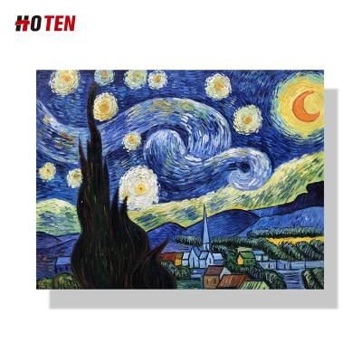 China Famous Realistic Hand Painted Canvas Oil Paintings Of Vincent Van Gogh's Landscape The Starry Night Reproductions From China for sale