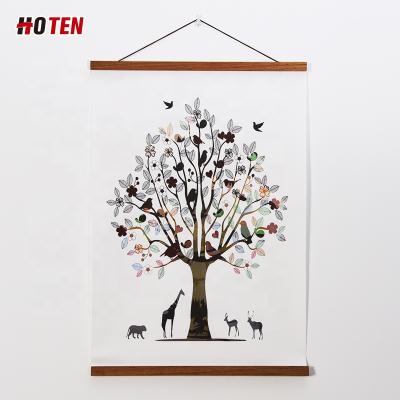 China Oil Painting Frame Explosive Solid Wood Magnet Roller Poster Decorative Paint Roller Oil Painting Hanging Wooden Pole for sale