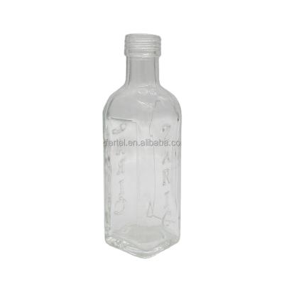 China Eco - Friendly 100ml Empty Logo Engraved Brandy Glass Bottle With Sliver Lid for sale