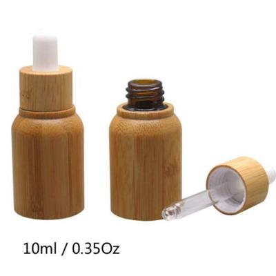 China 10ml Eco-friendly Bamboo Glass Eye Dropper Bottle Essential Oil Bottles With Pipettes Aromatherapy Use Attar Bottle for sale