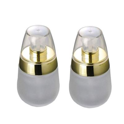 China Custom Cosmetic Packaging Eco - Friendly 30ml Basic Glass Bottles With Lotion Pump for sale