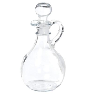 China Eco - Friendly Round Glass Oil Dispenser Bottles With Glass Dressing Condiment Caps for sale