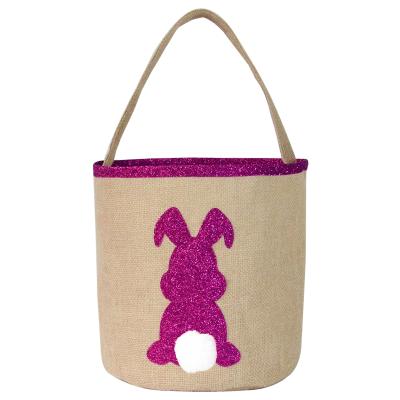 China Diy Opens Custom HTV Heat Transfer Vinyl Sublimation Customize Easter Basket Blank Bucket Bunny Bags Decoration Canvas Crafts for sale