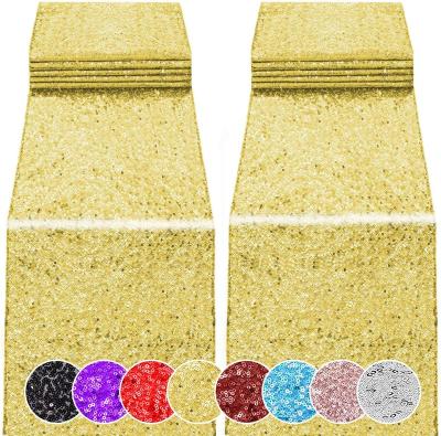 China Rose Gold Glitter Sequin Table Runner 12x72 Inch Glitter Sequin Table Runner for Shimmer Your Party Table Decorations Happy Birthday Home Wedding for sale