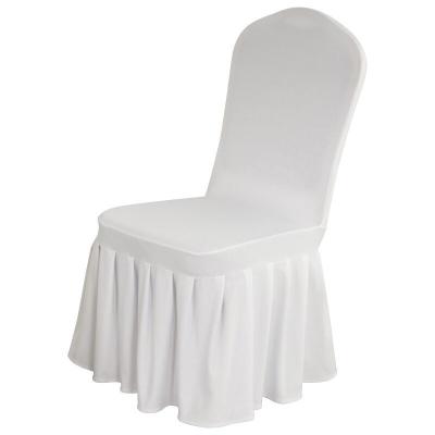 China All-season /durable washable solid color spandex single stretch thickened chair skirt cover for hotel banquet restaurant wedding home patio for sale