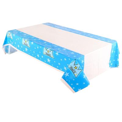 China Wholesale Christmas Plastic Pink Blue Rectangle Oilproof Birthday Wedding Party Disposable Camping Waterproof Tablecloth for sale