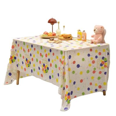 China Amazon Oilproof Dot Printing PEVA Dot Printing PEVA Hot Selling Cute Popular Cute Disposable Tablecloth Party Wedding Bachelorette Party Birthday Baby Shower for sale