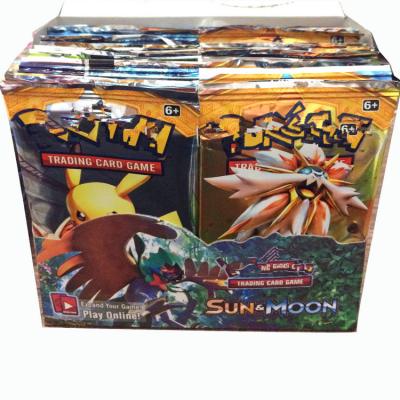 China 324pcs/box SUN and MOON High Quality Playing Pokemon Trading Cards Booster Pokemon GX Box Cards YX-C05 for sale