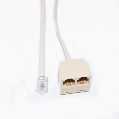 China Other wholesale telephone line supplement rj11 8P8C plug to female cord 2 hole strip line for sale