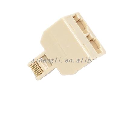 China 2pcs RJ45 Power 1 To LAN 2 Port Ethernet Network Cable Splitter Adapter Connector for sale