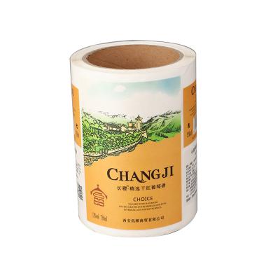 China Waterproof Custom Designs Private Label Food Packaging Printing Adhesive Sticker Roll Wine Bottle Label for sale