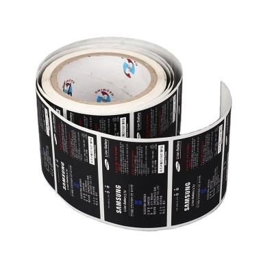 China Factory Waterproof Electronic Black Color Package Printing Sticker Label Roll Waterproof Adhesive for sale