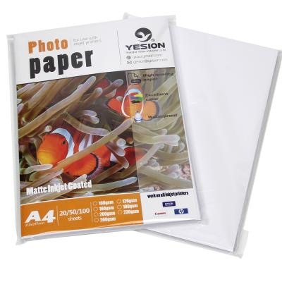 China Yesion A4 Size 108gsm Cast Coated Inkjet Printer Matte Inkjet Photo Paper For A3.A4.3R.4R.5R.Roll for sale