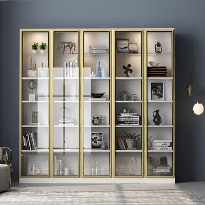 China Modern High Quality Multifunctional Combination Display Bookcase Wooden Book Stand With Glass Door for sale