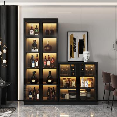 China Modern Home Furniture Living Room Storage Liquor Display Cabinet Luxury Glass Wine Cabinet for sale