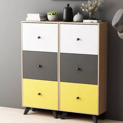 China New Modern Design Durable Household Wooden Rotating Living Room Shoe Cabinet for sale