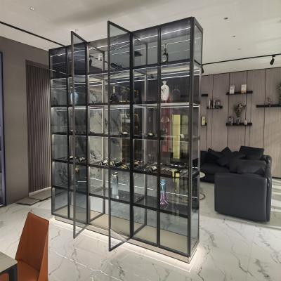 China Durable Modern Dining Room Glass Wine Storage Cabinet with Enclosed Wine Glass Cabinet for sale