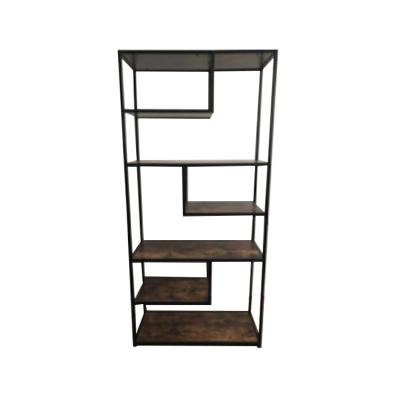 China Easy To Assemble Modern Simple Design Large Storage Space Easy Assemble Wood And Iron Vertical Shelf for sale