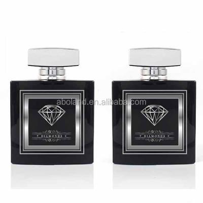 China Personal Care 100ml Custom Design Diamond Perfume Bottle With Silver And Gold Cap for sale