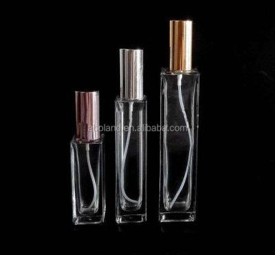 China Flat Square 30ml, 50ml, 100ml Perfume Use Bottle Personal Care Rectangle Refill Cheap Glass Perfume Bottle With Screw Cap for sale