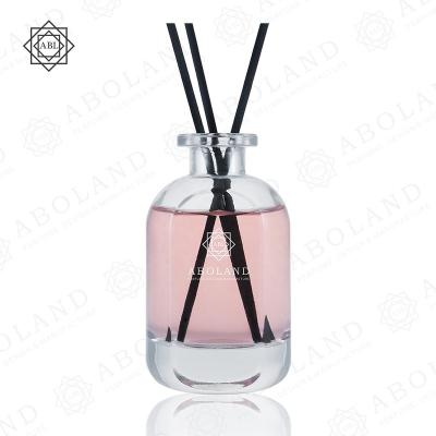 China 130ml Single Cylindrical Perfume Bottle Reed Diffuser Glass Bottle Plastic Lid And Inner Plug for sale