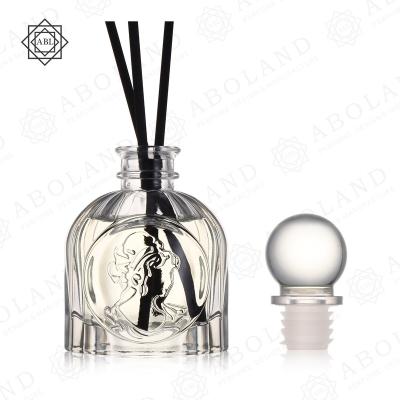 China Luxury High Quality Empty Round Diffuser Luxury Home Decorative Glass Bottle/Simple for sale