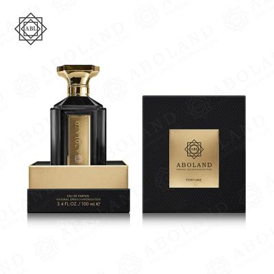 China Recyclable Custom Luxury Perfume Cardboard Box Black Perfume Packaging Box for sale