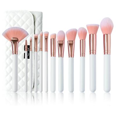 China Angular Blush Custom High Quality Synthetic Logo Private Label Cosmetic Brush Set Makeup Brush Set for sale