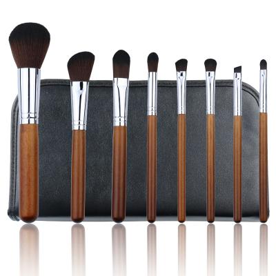 China Angular Blush Large Size 3pcs Simple Black Basic Vegan Cosmetic Makeup Brush Set for sale