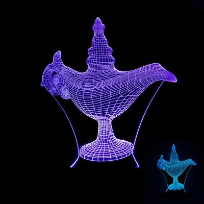 China Custom OEM Creative Arabian magic lamp 3D stereoscopic night light LED decorative table night light for sale