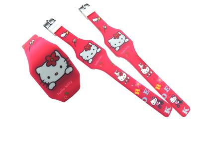 China hello kitty cat animal Children's Electronic Silicone Watch LED Touch Cartoon Watch Promotion Custom Gift KT Cat Cartoon for sale