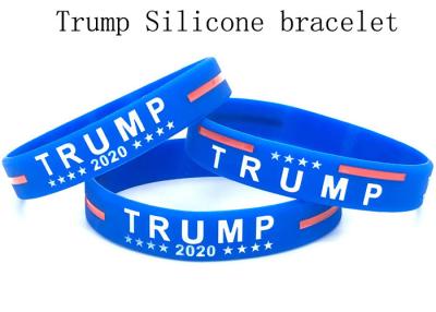 China Blue color Silicone bracelet Trump Donald wrist strap custom OEM logo color size wrist for sale