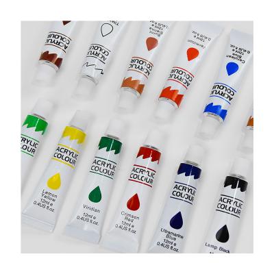 China Art Painting Aluminum Tube 12ml 18 Color Acrylic Paint Set For Artist Painting for sale