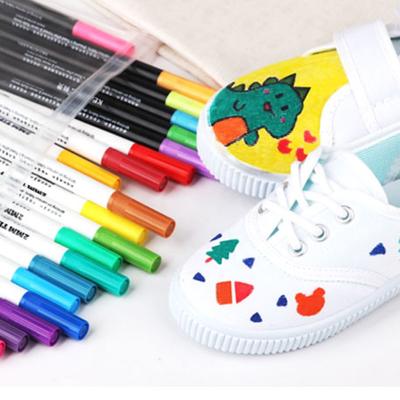 China Fabrics Factory Fabric Custom Marker Pens Set Non-Toxic Pen Colors Indelible Fabric Paint and Permanent Fabric Paint Textile Marker Pen for sale