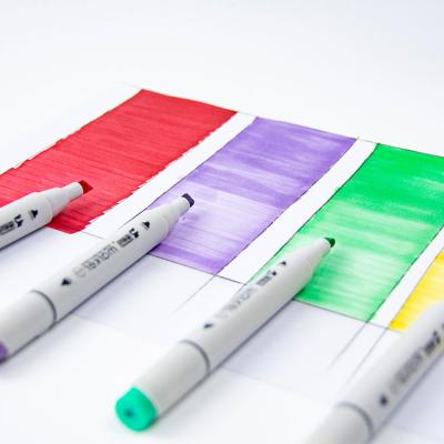 China New PP 80 Colors Non-Toxic Head Twin Alcohol Painting Art Drawing Marker Pen for sale