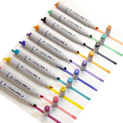 China Wholesale Price Round Alcohol Drawing Pen Set Professional Dual Tip Art Markers for sale