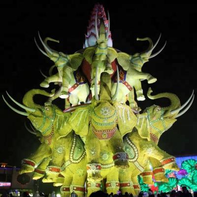 China Theme / Amusement Park Lantern Festival Decorations Silk Lantern Lights For Outdoor Fun for sale