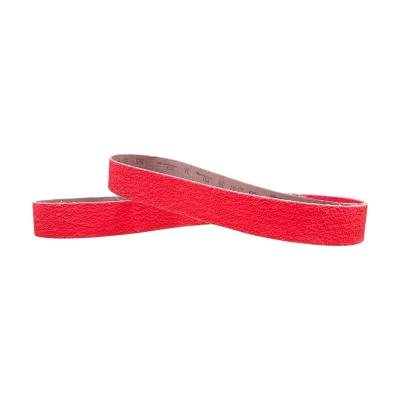 China Hot Selling Sharp Metal Resistance To Burn Red Ceramic Sanding Belt For Metal for sale