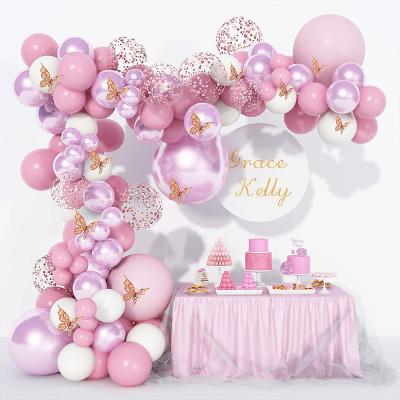 China New Fashionable Pink Balloon Chain Set Pink Balloon Birthday Party Supplies Wedding Room Valentine's Day Decoration Set for sale