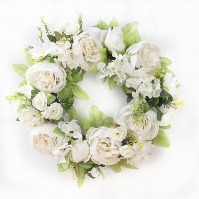 China High Quality Environmental Friendly Decoration Home Decorative Flower Garland Artificial Peony Braids Wall or Window Indoor Wedding Decor for sale