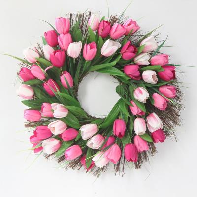 China 45cm Silk Flowers New Wedding Garland Environmental Friendly Door Decoration Artificial For Door Wedding Wall Home Decor for sale