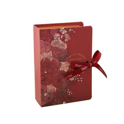 China New Fashionable Pink Blue Cardboard Paper Book Boxes Notebook Packaging Book Shape Gift for sale