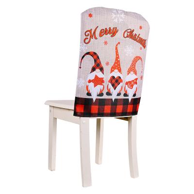 China Fashionable Christmas Chair Covers Back Gnome Chair Cover Christmas Dining Table Decoration New Year Party Decoration Supplies for sale