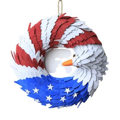 China Fourth of July Decor Personalized Christmas Ornament Environmentally Friendly Door Wreath Independence Day Decor for sale