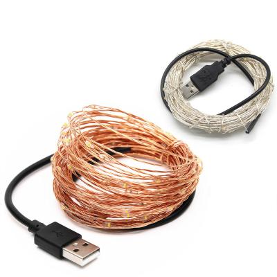 China 20 Meters Eco - Friendly Warm White USB Powered Fairy Twinkle Led Copper Wire String Lights for sale